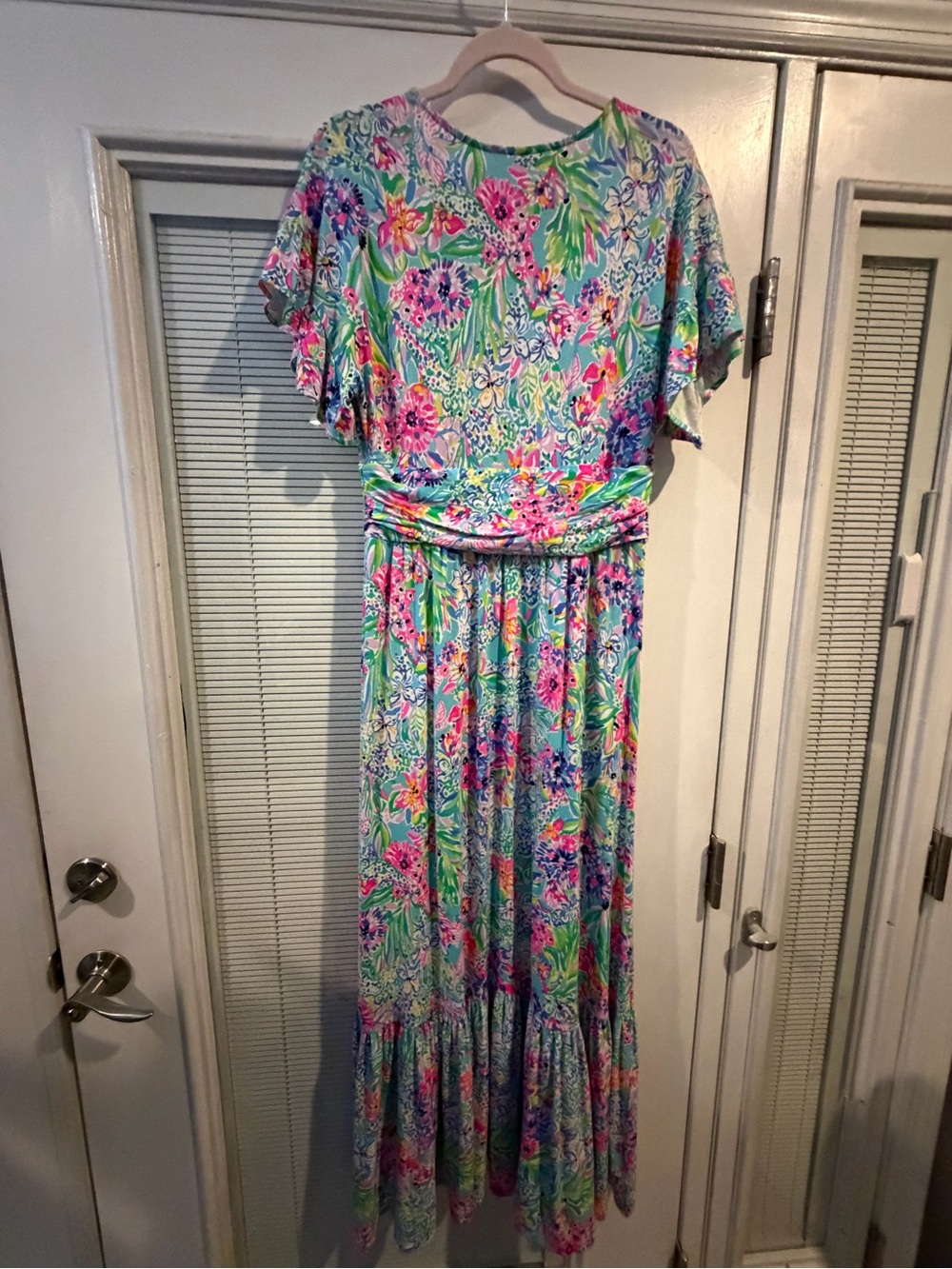Lilly Pulitzer Floral Maxi Dress in Mint, Pink and Blue - Picture 5 of 5